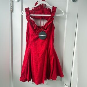 Babyboo red Elva playsuit dress